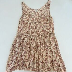 Free People Intimately Paisley Tunic Babydoll Mini Dress size small EUC